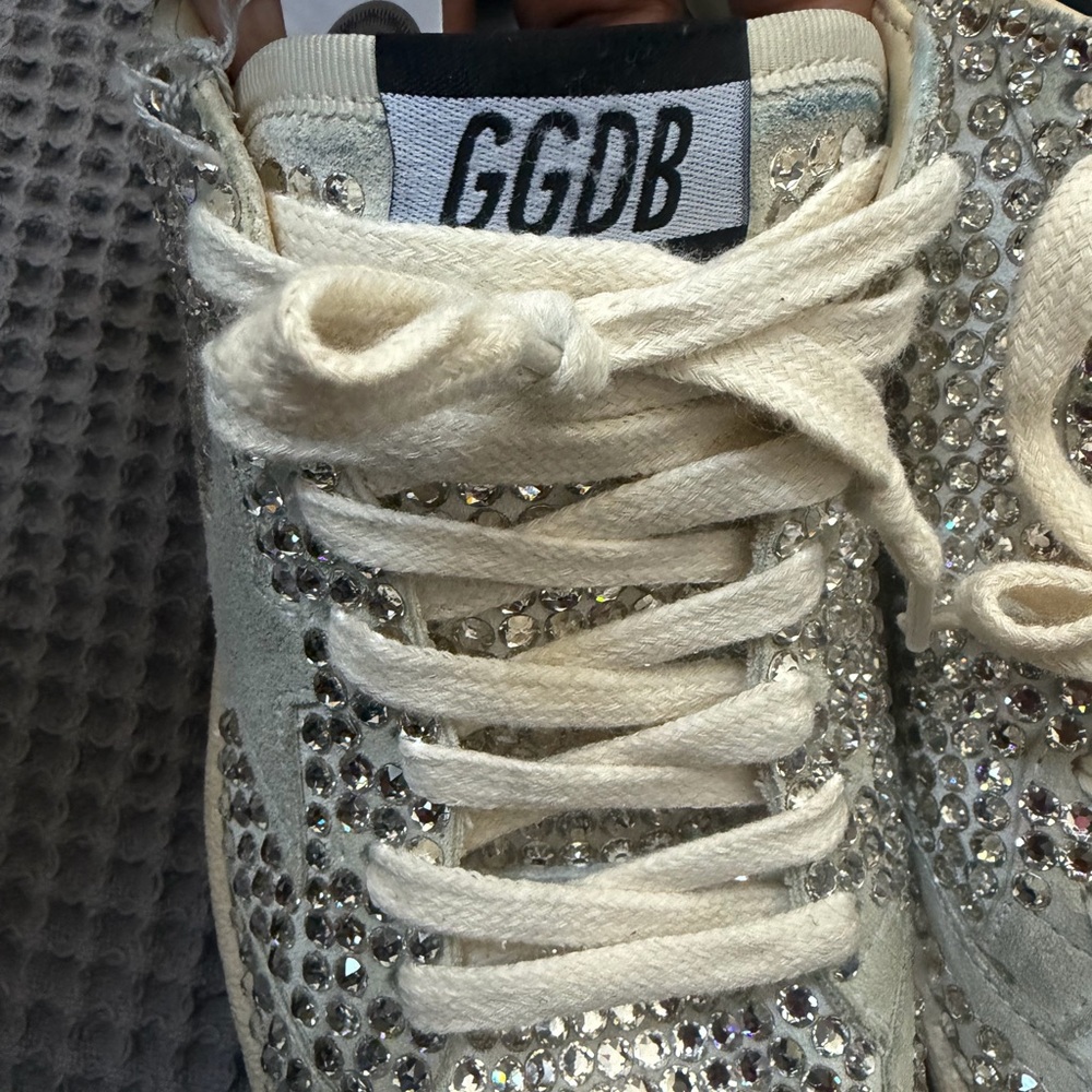 Authentic Gold Goose Ballstar Swarovski Crystal-Embellished Sneakers 37 Rare - Picture 6 of 8